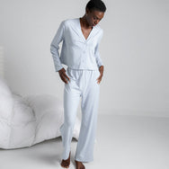 Slumberknit™ Long Sleeve Pant Set - #Tranquil Blue