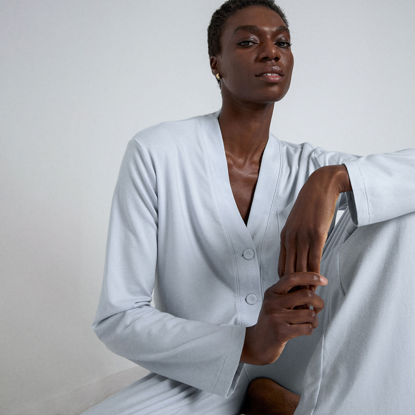 Slumberknit™ Long Sleeve Pant Set - #Tranquil Blue