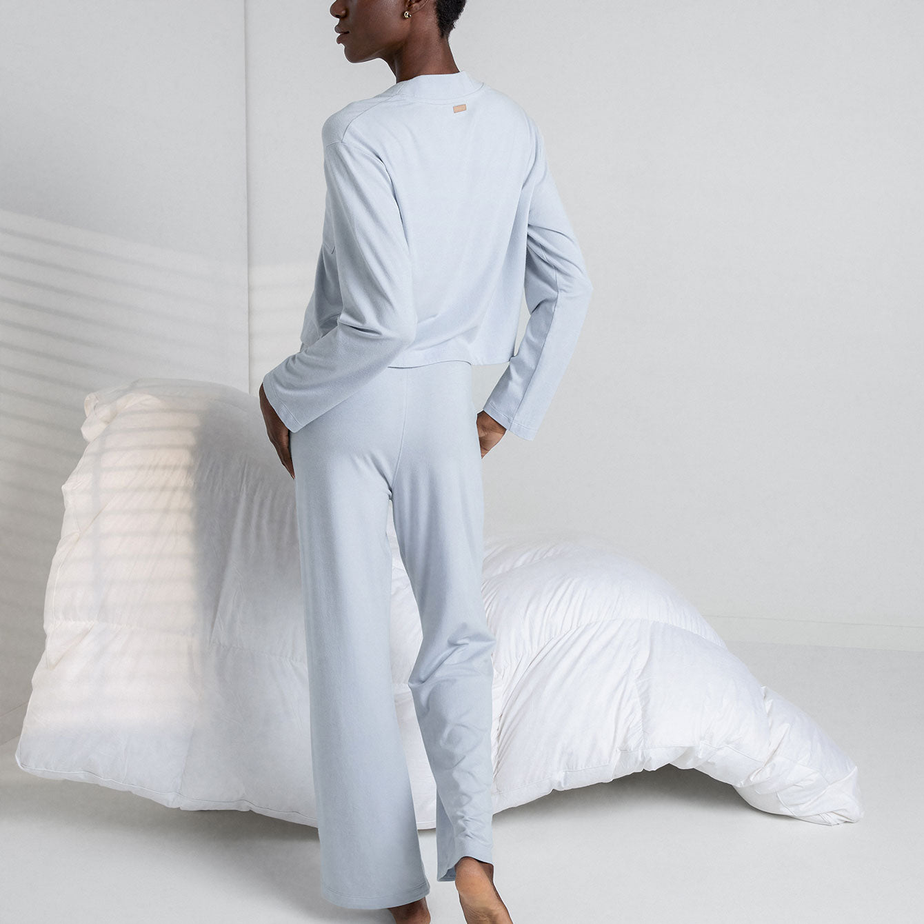 Slumberknit™ Long Sleeve Pant Set - #Tranquil Blue