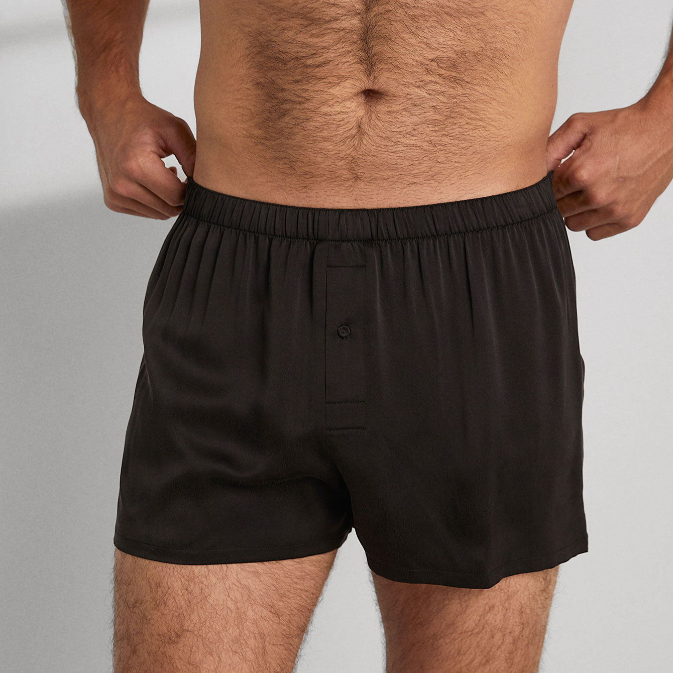 Lunya Men's Washable Silk Boxer- #Immersed Black