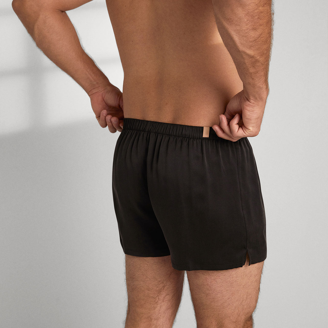 Lunya Men's Washable Silk Boxer- #Immersed Black