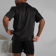 Lunya Men's Washable Silk Button Up Short Set - #Immersed Black