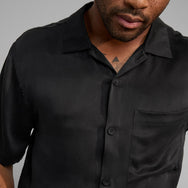 Lunya Men's Washable Silk Button Up Short Set - #Immersed Black