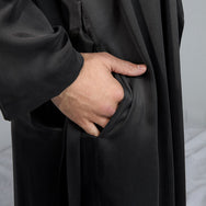 Men's Washable Silk Robe - #Immersed Black