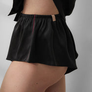 Lunya Pajamas Washable Silk Button Front Tank Knicker Set - #Immersed Black/Calliope Wine