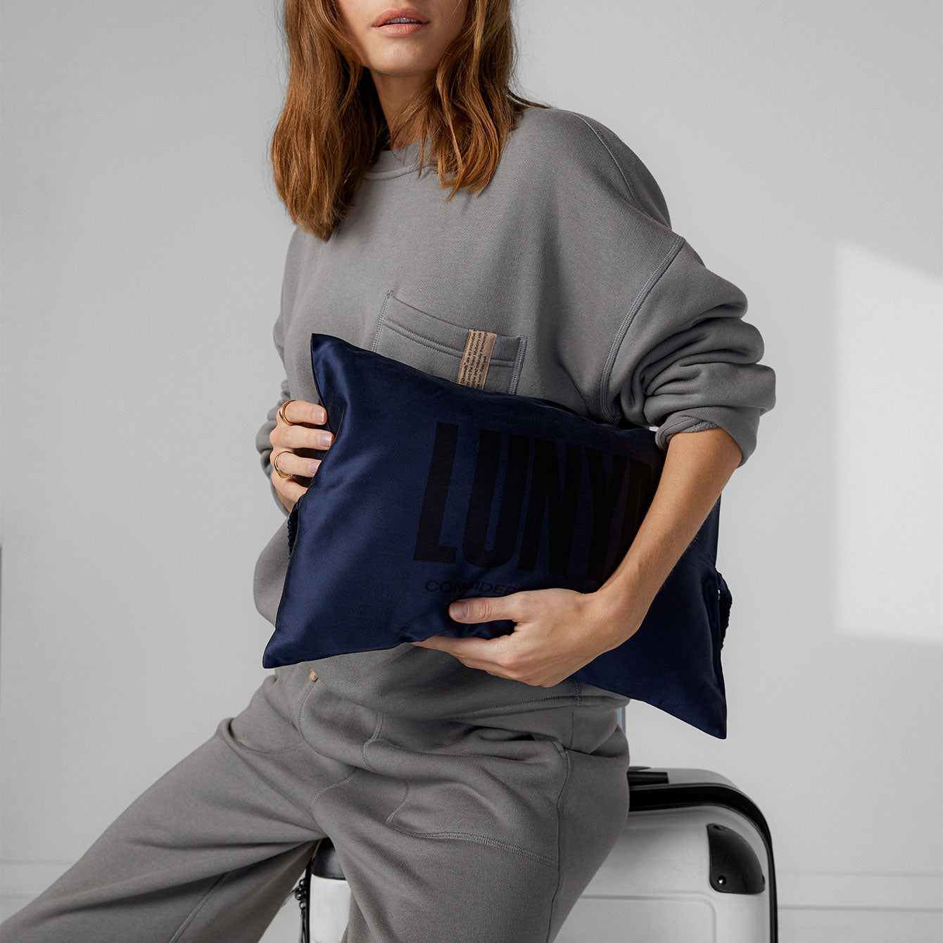 Washable Silk Travel Pillow - #Waning Night